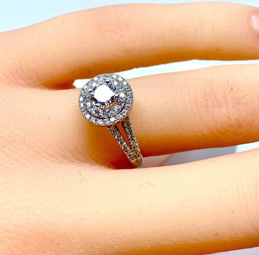 Bague 50 Bague - Diamants en or blanc 18 carats 0,40 ct 58 Facettes AB262