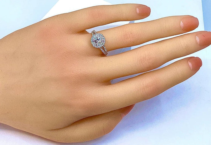 Bague 50 Bague - Diamants en or blanc 18 carats 0,40 ct 58 Facettes AB262