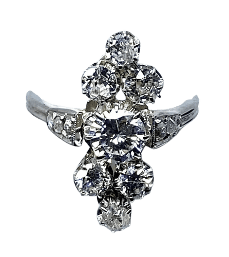 Bague 49 Bague marquise en or blanc 18 carats et diamants 58 Facettes AB261