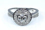Bague 51 Bague solitaire en or blanc 18 carats avec diamants 58 Facettes AB260
