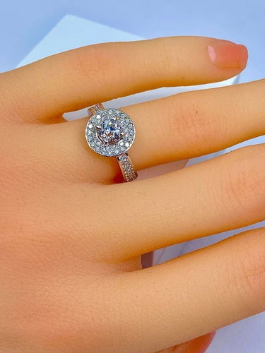 Bague 51 Bague solitaire en or blanc 18 carats avec diamants 58 Facettes AB260