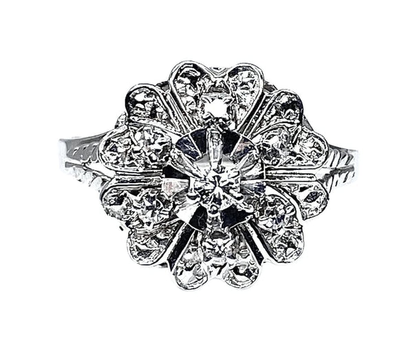 Bague 60 Bague cœurs en or blanc 18 carats et diamants 58 Facettes AB257