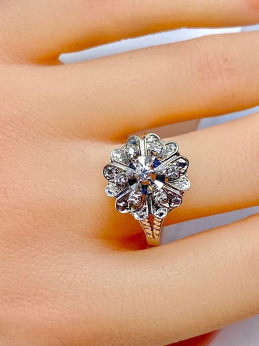 Bague 60 Bague cœurs en or blanc 18 carats et diamants 58 Facettes AB257