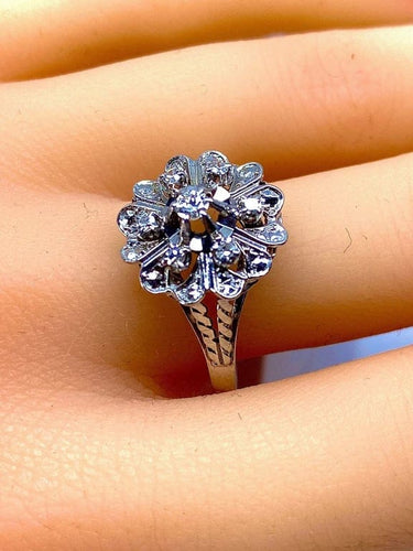 Bague 60 Bague cœurs en or blanc 18 carats et diamants 58 Facettes AB257