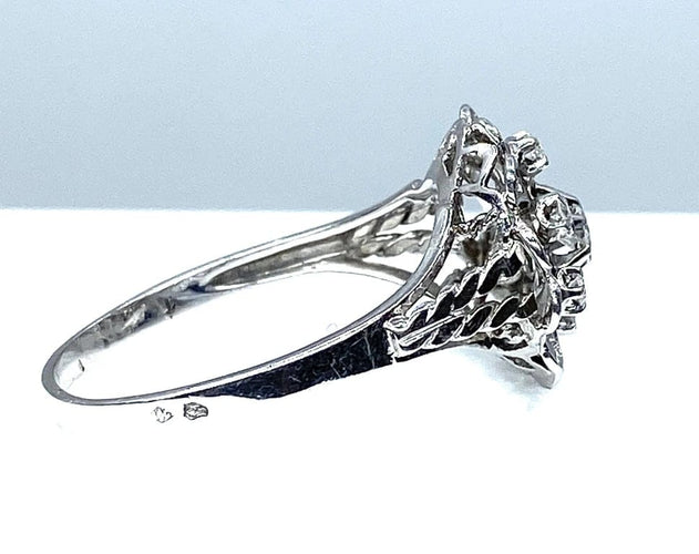Bague 60 Bague cœurs en or blanc 18 carats et diamants 58 Facettes AB257