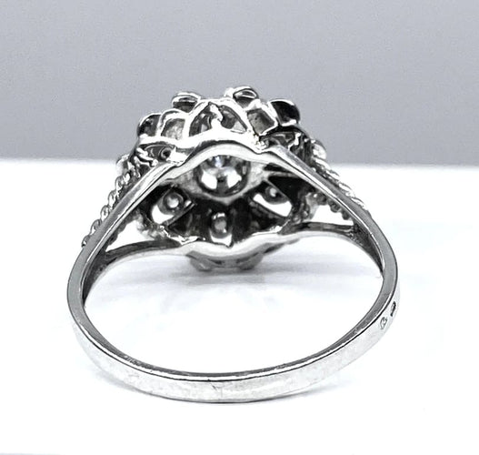 Bague 60 Bague cœurs en or blanc 18 carats et diamants 58 Facettes AB257