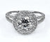 Bague 50 Bague en or blanc 18 carats avec diamants 1,36 ct 58 Facettes AB256