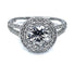 Bague 50 Bague en or blanc 18 carats avec diamants 1,36 ct 58 Facettes AB256