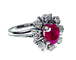 Bague 50 Bague marguerite rubis et diamants en or blanc 18 carats 58 Facettes AB248