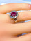 Bague 50 Bague marguerite rubis et diamants en or blanc 18 carats 58 Facettes AB248