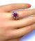 Bague 50 Bague marguerite rubis et diamants en or blanc 18 carats 58 Facettes AB248