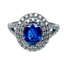 Bague 52 Bague entourage en or blanc 18 carats saphir et diamants 58 Facettes AB251