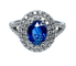 Bague 52 Bague entourage en or blanc 18 carats saphir et diamants 58 Facettes AB251