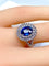 Bague 52 Bague entourage en or blanc 18 carats saphir et diamants 58 Facettes AB251