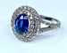 Bague 52 Bague entourage en or blanc 18 carats saphir et diamants 58 Facettes AB251