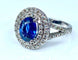 Bague 52 Bague entourage en or blanc 18 carats saphir et diamants 58 Facettes AB251