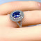 Bague 52 Bague entourage en or blanc 18 carats saphir et diamants 58 Facettes AB251