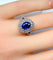 Bague 52 Bague entourage en or blanc 18 carats saphir et diamants 58 Facettes AB251