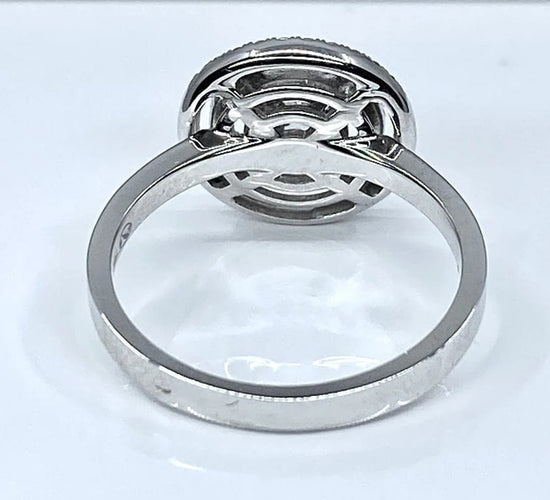 Bague 53 Bague diamant taille brillant en or blanc 18 carats 58 Facettes AB255
