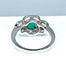 Bague 52 Bague en or blanc 18 carats avec émeraude, rubis et diamants 58 Facettes AB249