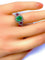 Bague 52 Bague en or blanc 18 carats avec émeraude, rubis et diamants 58 Facettes AB249