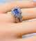 Bague 53 Bague bandeau en or blanc 18 carats, saphir de Ceylan et diamants 58 Facettes AB252