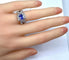 Bague 53 Bague bandeau en or blanc 18 carats, saphir de Ceylan et diamants 58 Facettes AB252
