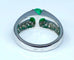Bague 52 Bague en or blanc 18 carats avec émeraude cabochon et diamants 58 Facettes AB250