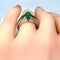 Bague 52 Bague en or blanc 18 carats avec émeraude cabochon et diamants 58 Facettes AB250