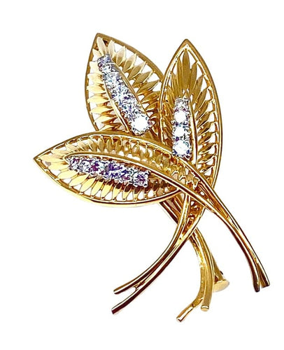 Broche Broche en or jaune 18 carats et diamants 58 Facettes AB268