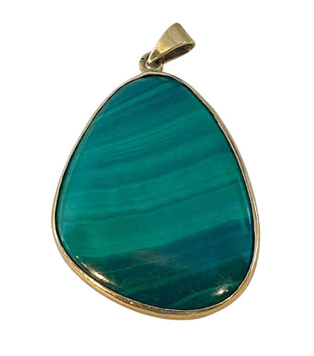 Pendentif Pendentif en or jaune 18 carats et malachite 58 Facettes AB287