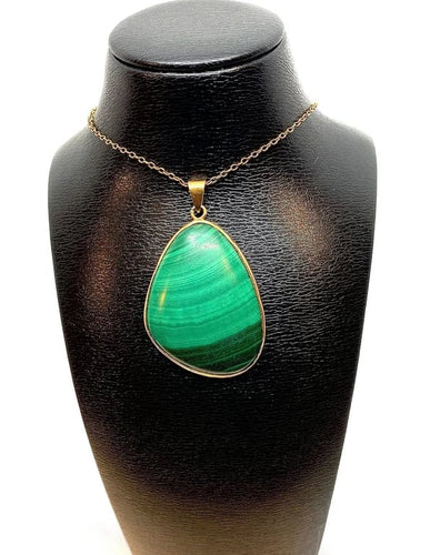 Pendentif Pendentif en or jaune 18 carats et malachite 58 Facettes AB287