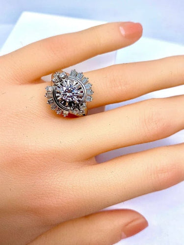 Bague 56 Bague en platine avec diamants baguette et brillants 58 Facettes AB288