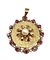 Pendentif Pendentif porte-photo en or jaune 18 carats, perle de culture et pierres rouges 58 Facettes AB307