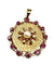 Pendentif Pendentif porte-photo en or jaune 18 carats, perle de culture et pierres rouges 58 Facettes AB307