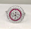 Bague 57 Bague marguerite en or blanc 18 carats, diamants et rubis 58 Facettes AB308