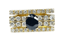 Bague 56 Bague style Tank en or jaune 18 carats, diamants et saphir 58 Facettes AB289