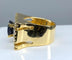 Bague 56 Bague style Tank en or jaune 18 carats, diamants et saphir 58 Facettes AB289
