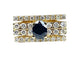 Bague 56 Bague style Tank en or jaune 18 carats, diamants et saphir 58 Facettes AB289