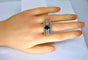 Bague 56 Bague style Tank en or jaune 18 carats, diamants et saphir 58 Facettes AB289