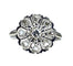 Bague 51 Bague marguerite en or blanc 18 carats et diamants 58 Facettes AB322