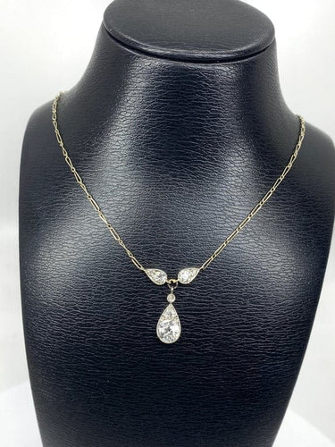 Collier Collier pendentif en or blanc 18 carats et diamants, vers 1910-1920 58 Facettes AB326