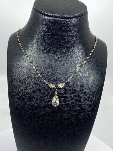 Collier Collier pendentif en or blanc 18 carats et diamants, vers 1910-1920 58 Facettes AB326