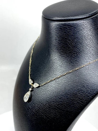 Collier Collier pendentif en or blanc 18 carats et diamants, vers 1910-1920 58 Facettes AB326