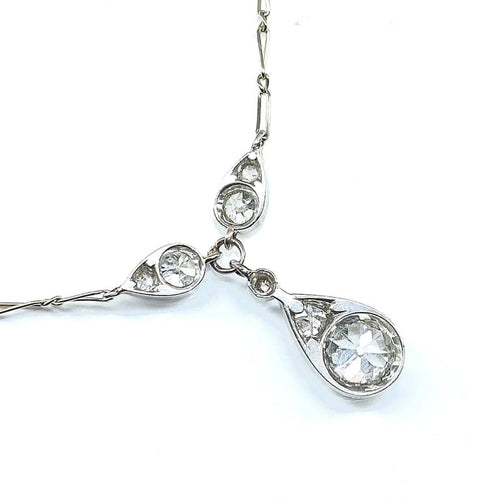 Collier Collier pendentif en or blanc 18 carats et diamants, vers 1910-1920 58 Facettes AB326