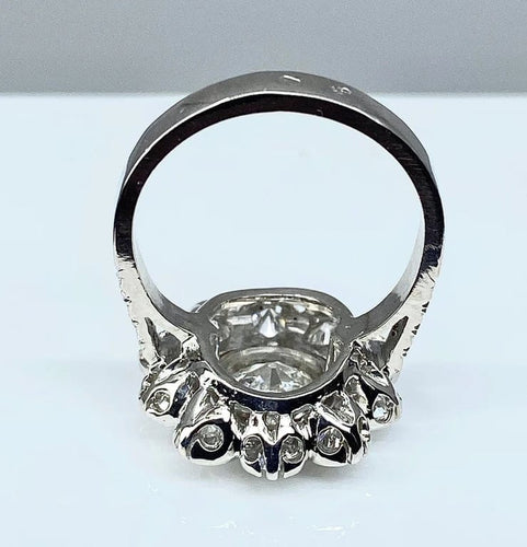 Bague 51 Bague marguerite en or blanc 18 carats et diamants 58 Facettes AB332