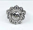 Bague 51 Bague marguerite en or blanc 18 carats et diamants 58 Facettes AB332