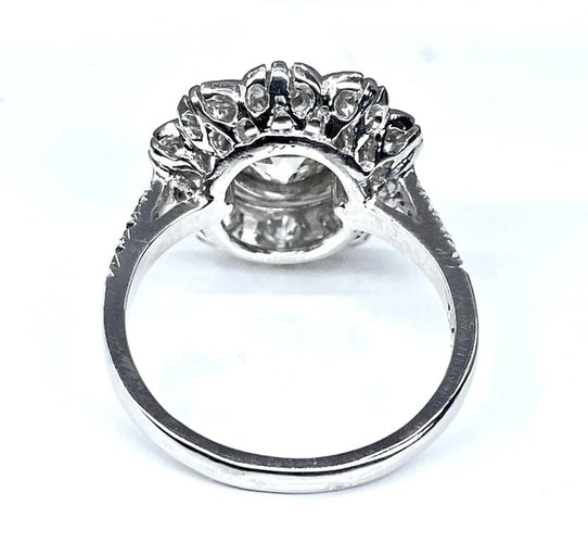 Bague 52 Bague marguerite en or blanc 18 carats avec diamants 58 Facettes AB333