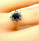 Bague 55 Bague marguerite en or blanc 18 carats avec saphir et diamants 58 Facettes AB336