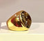 Bague 51 Bague en or jaune 18 carats à topaze cabochon 58 Facettes AB340